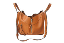 Load image into Gallery viewer, LOEWE ロエベ ハンモックバッグ スモール ハンドバッグ 10894442 ブラウン ソフトグレインカーフ シルバー金具 美品 中古 4c069388