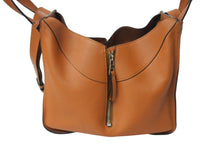 Load image into Gallery viewer, LOEWE ロエベ ハンモックバッグ スモール ハンドバッグ 10894442 ブラウン ソフトグレインカーフ シルバー金具 美品 中古 4c069388