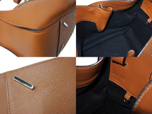 Load image into Gallery viewer, LOEWE ロエベ ハンモックバッグ スモール ハンドバッグ 10894442 ブラウン ソフトグレインカーフ シルバー金具 美品 中古 4c069388