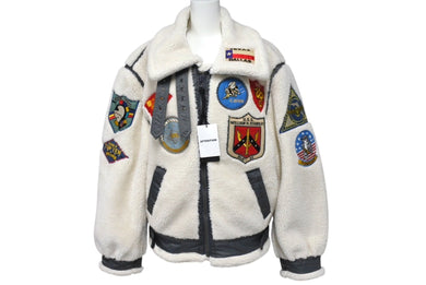 新品未使用品 AVIREX アヴィレックス RETRO BOA B-3 TOP GUN B-3ジャケット 6112177 ホワイト マルチカラー サイズL 中古 4c069409