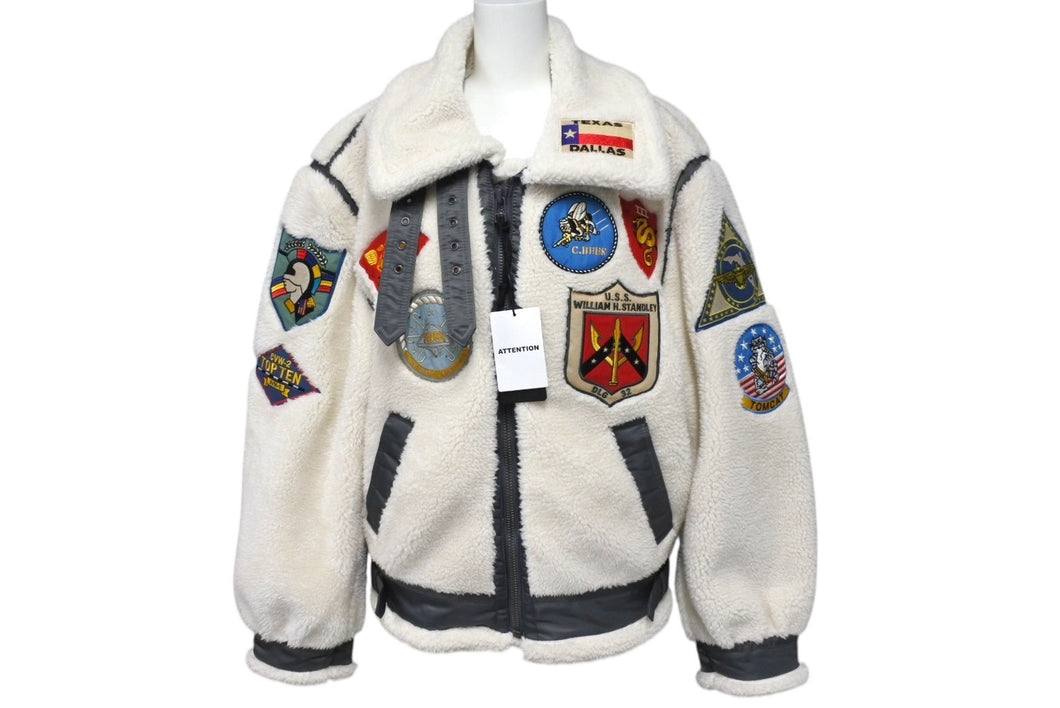 新品未使用品 AVIREX アヴィレックス RETRO BOA B-3 TOP GUN B-3ジャケット 6112177 ホワイト マルチカラー サイズL 中古 4c069409