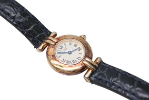 CARTIER カルティエ 時計 マストコリゼ 590002 ヴェルメイユ レザーベルト QZ 白文字盤 美品 中古 4c069423