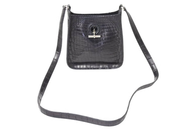 極美品 HERMES エルメス ヴェスパTPM ショルダーバッグ □J刻印 ニロティカス ブラック シルバー金具 中古 4c069431