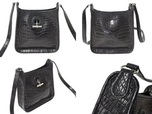 極美品 HERMES エルメス ヴェスパTPM ショルダーバッグ □J刻印 ニロティカス ブラック シルバー金具 中古 4c069431