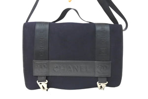 極美品 CHANEL シャネル ショルダーバッグ A26169 スポーツライン 9番台 ココマーク キャンバス レザー フェルト シルバー金具 中古 4c069435