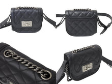 Load image into Gallery viewer, 極美品 CHANEL シャネル チェーンアラウンドショルダーバッグ ボーイシャネル 21番台 カーフスキン ブラック シルバー金具 中古 4c069437