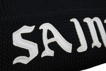 Load image into Gallery viewer, 新品未使用 SAINT MICHAEL セントマイケル KNIT CAP ニットキャップ SM-YS1-0000-081 ワンサイズ ウール ブラック ホワイト 中古 4c069472