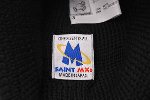 新品未使用 SAINT MICHAEL セントマイケル KNIT CAP ニットキャップ SM-YS1-0000-081 ワンサイズ ウール ブラック ホワイト 中古 4c069472