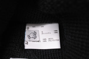 新品未使用 SAINT MICHAEL セントマイケル KNIT CAP ニットキャップ SM-YS1-0000-081 ワンサイズ ウール ブラック ホワイト 中古 4c069472