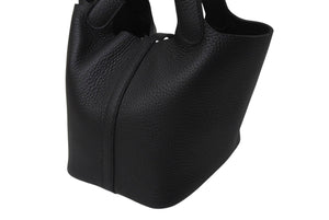 新品未使用 HERMES エルメス ハンドバッグ ピコタンロックPM ブラック トリヨンクレマンス W刻印 シルバー金具 中古 4c069477