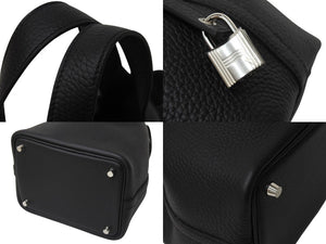 新品未使用 HERMES エルメス ハンドバッグ ピコタンロックPM ブラック トリヨンクレマンス W刻印 シルバー金具 中古 4c069477