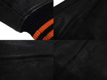Load image into Gallery viewer, HARLEY DAVIDSON ハーレーダビットソン 総刺繍 オールレザー ジャケット レザー ナイロン ブラック オレンジ サイズM 美品 中古 4c069480
