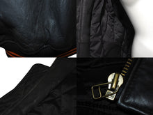 Load image into Gallery viewer, HARLEY DAVIDSON ハーレーダビットソン 総刺繍 オールレザー ジャケット レザー ナイロン ブラック オレンジ サイズM 美品 中古 4c069480
