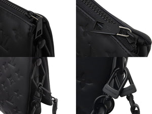 新品未使用 LOUIS VUITTON ルイヴィトン クッサン PM ショルダーバッグ M11370 モノグラム ブラックアウト ブラック ラムスキン 中古 4c069482