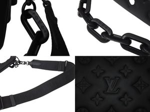 新品未使用 LOUIS VUITTON ルイヴィトン クッサン PM ショルダーバッグ M11370 モノグラム ブラックアウト ブラック ラムスキン 中古 4c069482
