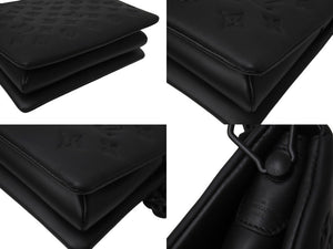 新品未使用 LOUIS VUITTON ルイヴィトン クッサン PM ショルダーバッグ M11370 モノグラム ブラックアウト ブラック ラムスキン 中古 4c069482