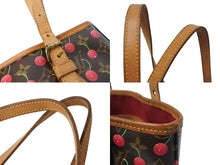 Load image into Gallery viewer, LOUIS VUITTON ルイヴィトン モノグラム チェリー バケットPM 村上隆 M95012 ハンドバッグ ブラウン ポーチ付き ロゴ 良品 中古 4c069496