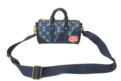 極美品 LOUIS VUITTON ルイヴィトン × NIGO コラボ キーポルXS ハンドバッグ ストラップ付 M81011 モノグラム ドリップ 中古 4c069502