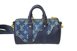 極美品 LOUIS VUITTON ルイヴィトン × NIGO コラボ キーポルXS ハンドバッグ ストラップ付 M81011 モノグラム ドリップ 中古 4c069502