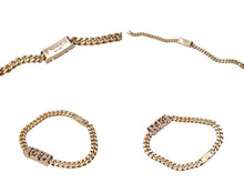 Load image into Gallery viewer, YG750 ブレスレット チャーム14K ダイヤモンド イニシャル REI 16cm 19.9g 喜平 マイアミ キューバン 美品 中古 4c069513