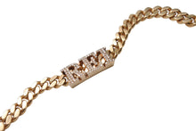 Load image into Gallery viewer, YG750 ブレスレット チャーム14K ダイヤモンド イニシャル REI 16cm 19.9g 喜平 マイアミ キューバン 美品 中古 4c069513