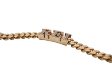 Load image into Gallery viewer, YG750 ブレスレット チャーム14K ダイヤモンド イニシャル REI 16cm 19.9g 喜平 マイアミ キューバン 美品 中古 4c069513