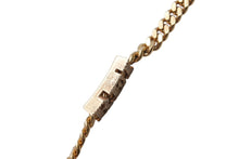 Load image into Gallery viewer, YG750 ブレスレット チャーム14K ダイヤモンド イニシャル REI 16cm 19.9g 喜平 マイアミ キューバン 美品 中古 4c069513