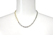 Load image into Gallery viewer, MILAMORE ミラモア クラシックデュオチェーンI K18wg/YGコンビ ネックレス ダイヤ 0.08ct 7.7g 40cm 美品 中古 4c069515