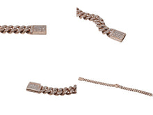 Load image into Gallery viewer, K14PG ダイヤ ハート カット ブレスレット 16.5cm 20.9g ピンク ローズ ゴールド 喜平 マイアミ キューバン 美品 中古 4c069516