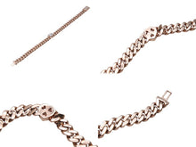 Load image into Gallery viewer, K14PG ダイヤ ハート カット ブレスレット 16.5cm 20.9g ピンク ローズ ゴールド 喜平 マイアミ キューバン 美品 中古 4c069516