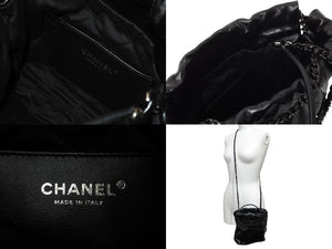 極美品 CHANEL シャネル シャネル22 ミニ チェーンショルダーバッグ AS3980 ロゴプレート カーフスキン ブラック 中古 4c069520
