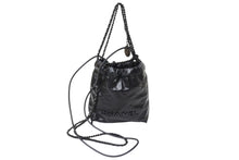 Load image into Gallery viewer, 極美品 CHANEL シャネル シャネル22 ミニ チェーンショルダーバッグ AS3980 ロゴプレート カーフスキン ブラック 中古 4c069520