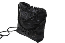 Load image into Gallery viewer, 極美品 CHANEL シャネル シャネル22 ミニ チェーンショルダーバッグ AS3980 ロゴプレート カーフスキン ブラック 中古 4c069520