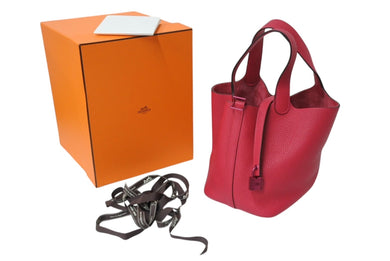 新品同様 HERMES エルメス ハンドバッグ ピコタンロックPM ローズメキシコ ソーピンク トリヨンクレマンス U刻印 4c069534