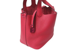 新品同様 HERMES エルメス ハンドバッグ ピコタンロックPM ローズメキシコ ソーピンク トリヨンクレマンス U刻印 4c069534