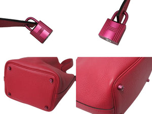 新品同様 HERMES エルメス ハンドバッグ ピコタンロックPM ローズメキシコ ソーピンク トリヨンクレマンス U刻印 4c069534