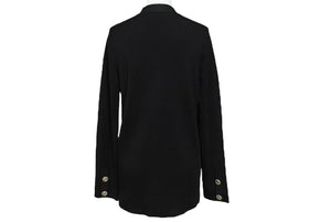極美品 CHANEL シャネル カーディガン P64745 サイズ34 ココマークボタン ブラック ナイロン ポリウレタン ビスコース 中古 4c069540
