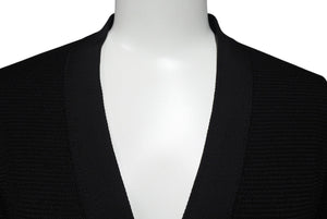 極美品 CHANEL シャネル カーディガン P64745 サイズ34 ココマークボタン ブラック ナイロン ポリウレタン ビスコース 中古 4c069540