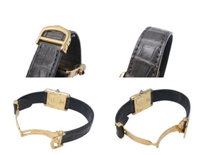 CARTIER カルティエ マストタンク GM デイト 腕時計 082731PL / 2413 シルバー925 レザー ブラック ホワイト ゴールド 美品 中古 4c069548