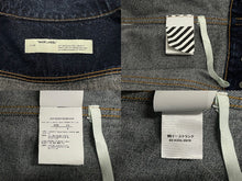 画像をギャラリービューアに読み込む, 極美品 OFFWHITE オフホワイト デニムジャケット コットンネイビー サイズL OMYE005T20DEN004 中古 4c069552 