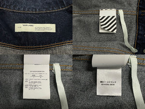 極美品 OFFWHITE オフホワイト デニムジャケット コットンネイビー サイズL OMYE005T20DEN004 中古 4c069552 