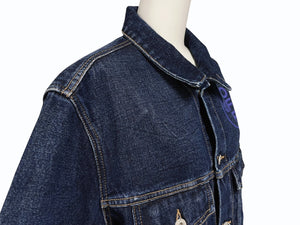 極美品 OFFWHITE オフホワイト デニムジャケット コットンネイビー サイズL OMYE005T20DEN004 中古 4c069552 
