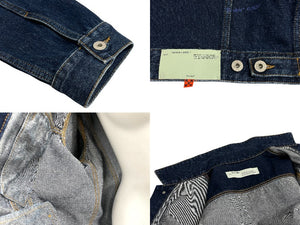 極美品 OFFWHITE オフホワイト デニムジャケット コットンネイビー サイズL OMYE005T20DEN004 中古 4c069552 