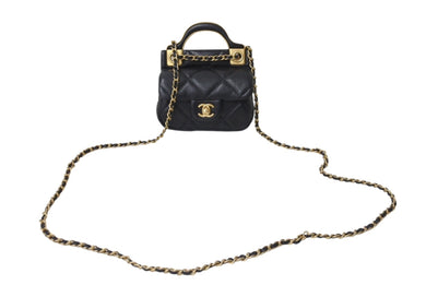 極美品 CHANEL シャネル マトラッセ チェーン ミニ ショルダーバッグ 31番台 ブラック ラムスキン ココマーク ゴールド金具 中古 4c069578