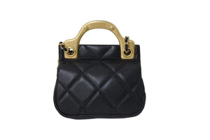 極美品 CHANEL シャネル マトラッセ チェーン ミニ ショルダーバッグ 31番台 ブラック ラムスキン ココマーク ゴールド金具 中古 4c069578