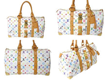 Load image into Gallery viewer, 極美品 LOUIS VUITTON ルイヴィトン 村上隆 ボストンバッグ キーポル45 M92641 モノグラムマルチ ホワイト ゴールド金具 中古 4c069584