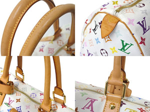 極美品 LOUIS VUITTON ルイヴィトン 村上隆 ボストンバッグ キーポル45 M92641 モノグラムマルチ ホワイト ゴールド金具 中古 4c069584