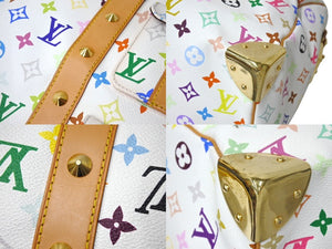 極美品 LOUIS VUITTON ルイヴィトン 村上隆 ボストンバッグ キーポル45 M92641 モノグラムマルチ ホワイト ゴールド金具 中古 4c069584