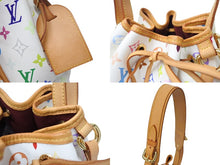 Load image into Gallery viewer, LOUIS VUITTON ルイヴィトン プチ ノエ ショルダーバッグ M42229 モノグラム マルチカラー PVC ヌメ革 ホワイト 美品 中古 4c069598