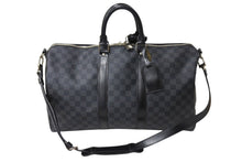 Load image into Gallery viewer, LOUISVUITTON ルイヴィトン キーポルバンドリエール45 ボストンバッグ N41418 ダミエグラフィット PVC レザー 美品 中古 4c069605